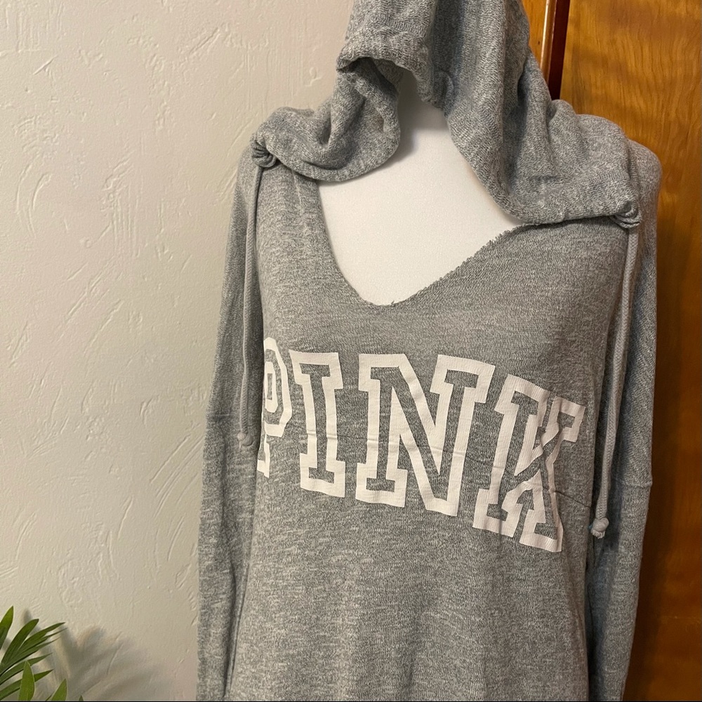 Victoria's Secret Pink Grey Hooded Shirt Like New Size S